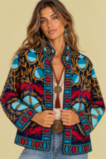 Chaqueta Terciopelo Bordada Navy azul marino Suzani boho chic La Gata Voladora Laujar de Andarax Almeria