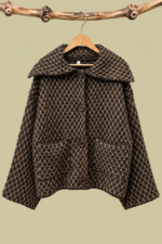 Chaqueta de Punto Nómada marron boho chic La Gata Voladora Alpujarra Almeria