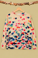 Jersey Corazón Multicolor Oversize Invierno Boho Chic La Gata Voladora Alpujarra Almeria