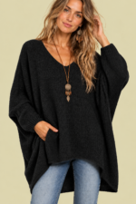 Jersey Oversize de Punto Gaia Negro jersey boho punto suave La Gata Voladora Alpujarra Almeria