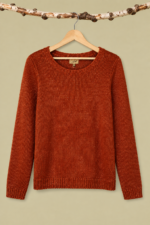 Jersey de Punto Brillo Teja Invierno Boho Chic La Gata Voladora Alpujarra Almeria