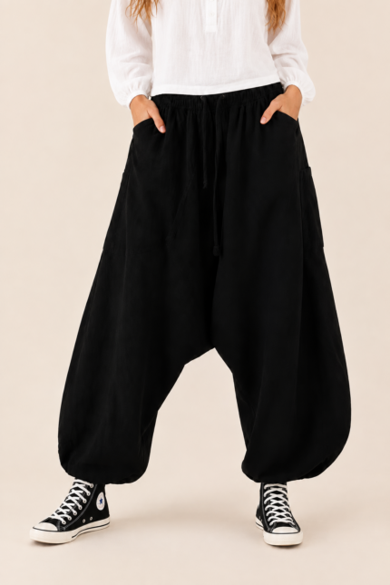 pantalon bombacho negro coline estilo afgano la gata voladora alpujarra almeria