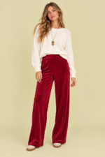 pantalon terciopelo scarlet burdeos boho La Gata Voladora Alpujarra Almeria