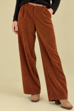 Pantalon de Pana Retro Chic marron claro cintura elastica La Gata Voladora Alpujarra Almeria