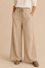 pantalon de satin duna beige pantalon ancho boho chic La Gata Voladora Laujar de Andarax