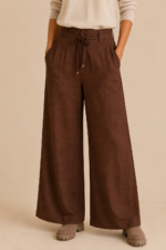 pantalon de satin duna marron pantalon ancho boho chic La Gata Voladora Laujar de Andarax