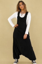 Peto de Algodon Coline negro boho mujer La Gata Voladora Alpujarra Almeria