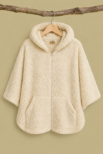 Poncho Coline con Capucha Blanco Boho Chic La Gata Voladora Laujar Andarax Alpujarra Almeria