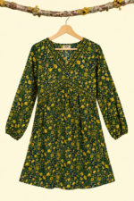 Vestido Floral Boho Coline estampado flores verde boho chic Laujar de Andarax Almeria