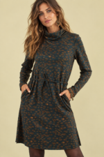 Vestido Boho Floral Coline verde abeto estampado floral La Gata Voladora Alpujarra Almería