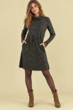 Vestido Boho Floral Coline verde abeto estilo boho chic La Gata Voladora Alpujarra Almería