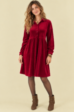Vestido Terciopelo Noel burdeos boho invierno boho chic La Gata Voladora Alpujarra Almeria