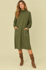 Vestido de Punto Brillo verde oliva Boho Chic La Gata Voladora Alpujarra Almeria
