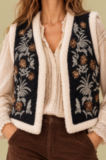 Chaleco Borreguito Bordado Noa estilo Boho Chic La Gata Voladora Laujar De Andarax Almeria