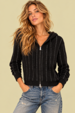 Chaqueta de Punto Brillo negra estilo Boho Chic La Gata Voladora Laujar De Andarax Almeria