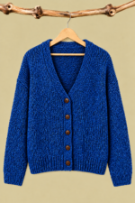 Chaqueta de Punto Coline azul estilo bohemio mujer La Gata Voladora Alpujarra Almeria