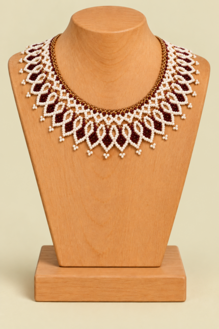 Collar Boho Tierra Ancestral en tonos tierra La Gata Voladora Laujar de Andarax Almeria