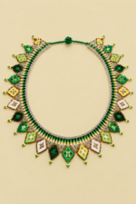 Collar tribal verde de cuentas hecho a mano La Gara Voladora Laujar de Andarax Almeria