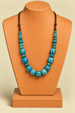 Collar de Ceramica Luna azul con cuentas artesanales La Gata Voladora Laujar De Andarax Almeria