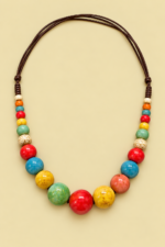 Collar de Ceramica Luna multicolor de estilo artesanal y bohemio La Gata Voladora Laujar De Andarax Almeria