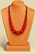 Collar de Ceramica Luna rojo de estilo bohemio La Gata Voladora Laujar De Andarax Almeria