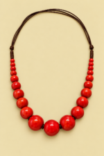 Collar de Ceramica Luna rojo de estilo artesanal y bohemio La Gata Voladora Laujar De Andarax Almeria