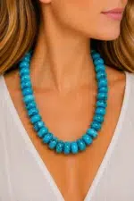 Collar turquesa con piedras estilo boho La Gata Voladora Laujar de Andarax Almeria