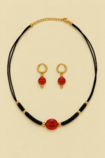Conjunto Agata Roja y Acero Estilo Boho La Gata Voladora Laujar de Andarax Almeria