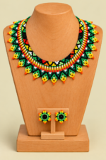 Conjunto Collar y Pendientes Alma Indigena artesanal colombiano La Gata Voladora Laujar de Andarax