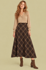Falda Tartan Kenna marron Boho Chic La Gata Voladora Laujar De Andarax Almeria