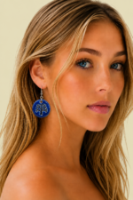 Pendientes de Ceramica Arbol azul ceramica artesanal boho La Gata Voladora Laujar de Andarax Almeria