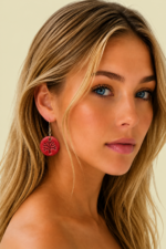 Pendientes de Ceramica Arbol rosa ceramica artesanal boho La Gata Voladora Laujar de Andarax Almeria