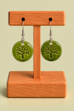 Pendientes de Ceramica Arbol verde diseno arbol de la vida La Gata Voladora Laujar de Andarax Almeria