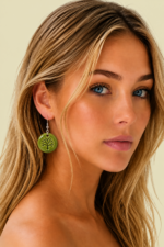 Pendientes de Ceramica Arbol verde ceramica artesanal boho La Gata Voladora Laujar de Andarax Almeria