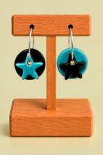Pendientes de ceramica estrella color negro La Gata Voladora Laujar De Andarax