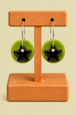 Pendientes de ceramica estrella color verde La Gata Voladora Laujar De Andarax