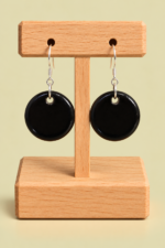 Pendientes de Ceramica Lua negro La Gata Voladora Laujar De Andarax Almeria