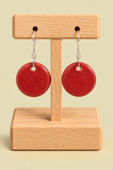 Pendientes de Ceramica Lua rosa La Gata Voladora Laujar De Andarax Almeria
