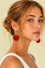 Pendientes de ceramica rosa redondos estilo boho La Gata Voladora Laujar De Andarax Almeria