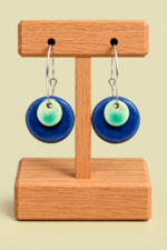 Pendientes de Ceramica Moon azul La Gata Voladora Laujar De Andarax Almeria