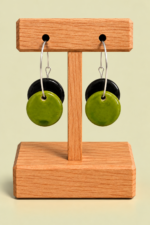 Pendientes de Ceramica Moon negro La Gata Voladora Laujar De Andarax Almeria