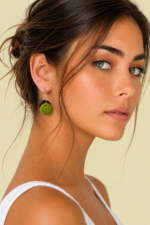 Pendientes de Ceramica Moon negro diseño circular La Gata Voladora Laujar De Andarax Almeria
