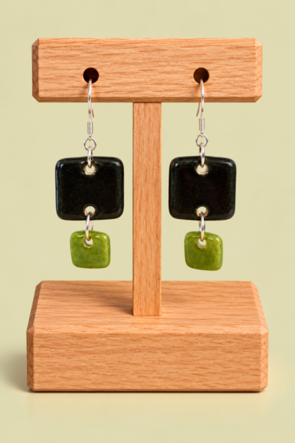 Pendientes de Ceramica Nut verde La Gata Voladora Laujar De Andarax Almeria