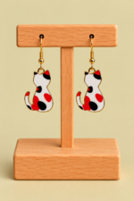 Pendientes de Gato Kitten naranja con colgante de gato La Gata Voladora Laujar de Andarax Almeria