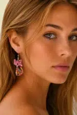 Pendientes de Gato Michi rosa con diseño de gatito La Gata Voladora Laujar de Andarax Almeria